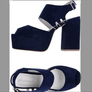 Jeffrey Campbell Pink Suede Platform Sandal sz8